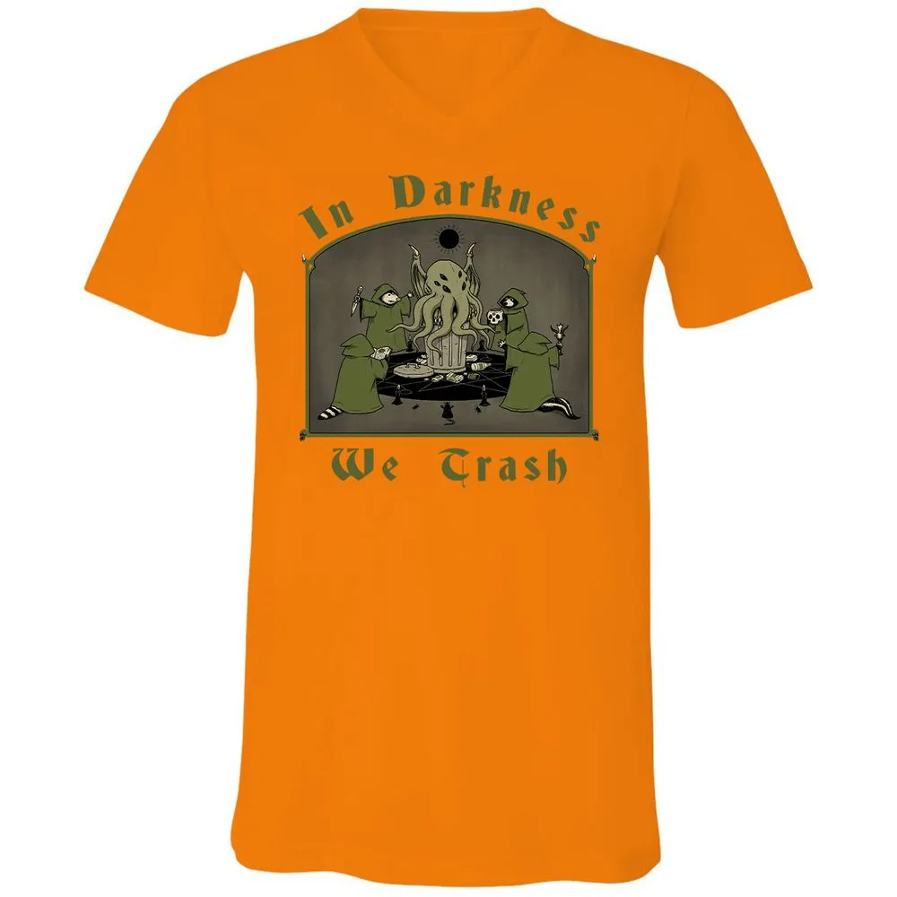 Unisex V-Neck T-Shirt - QNG7V1YQ - Orange - 11