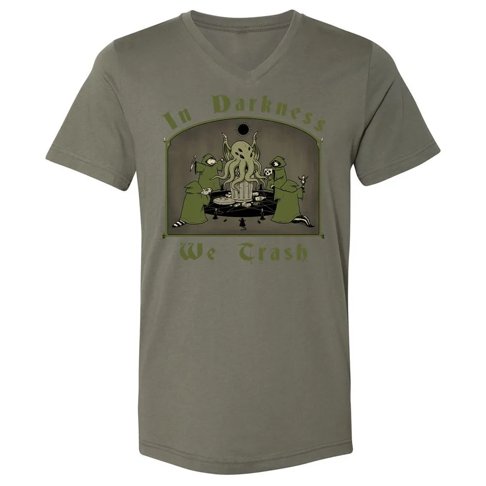 Unisex V-Neck T-Shirt - QNG7V1YQ - Military Green - 10