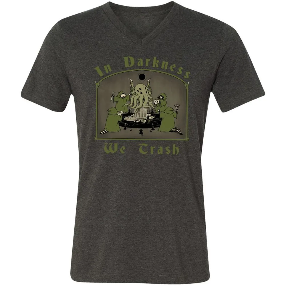 Unisex V-Neck T-Shirt - QNG7V1YQ - Dark Grey Heather - 8