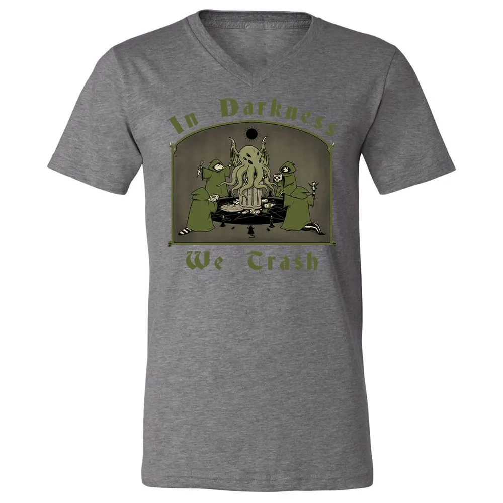 Unisex V-Neck T-Shirt - QNG7V1YQ - Deep Heather - 13