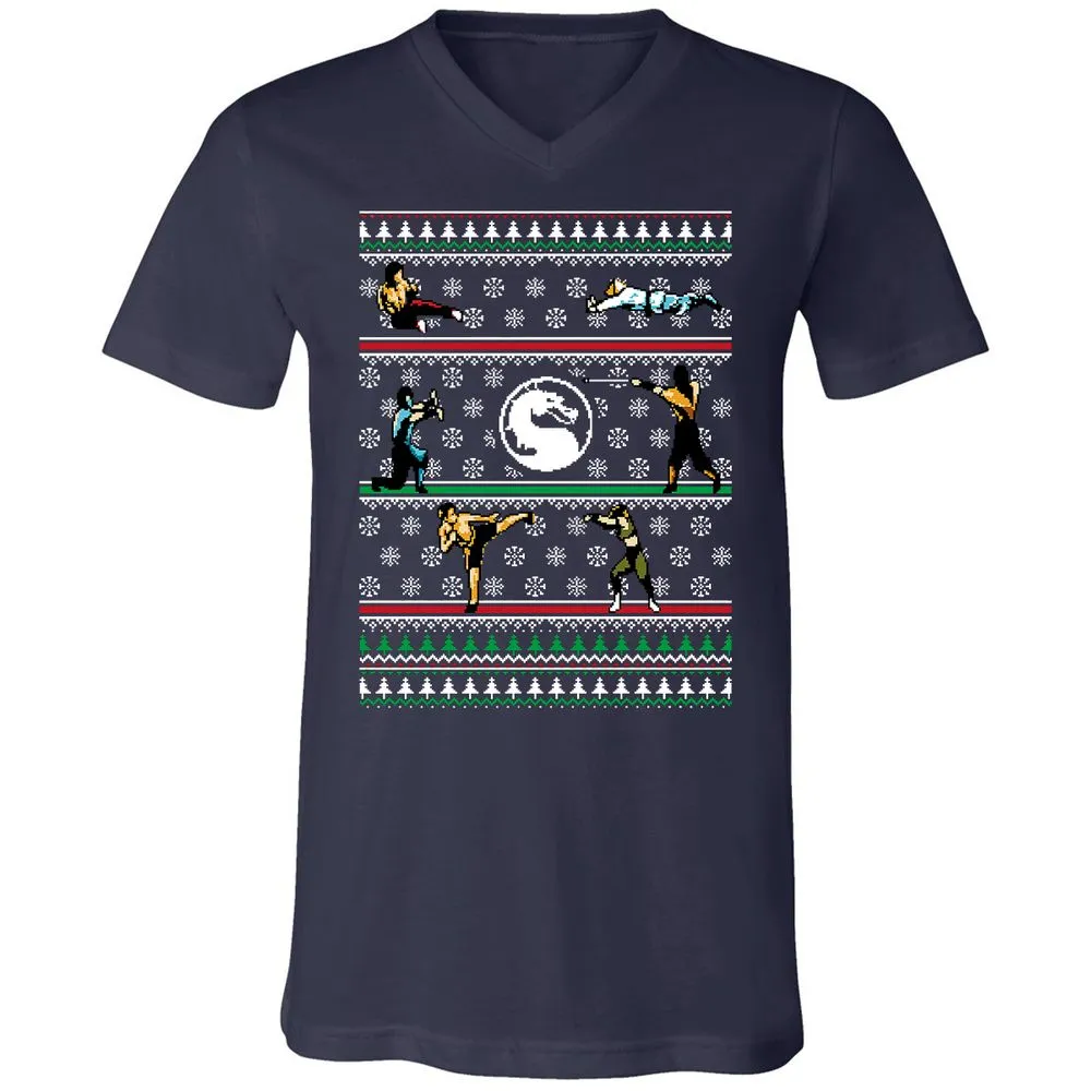 Unisex V-Neck T-Shirt - FEUL3ETK - Navy - 2