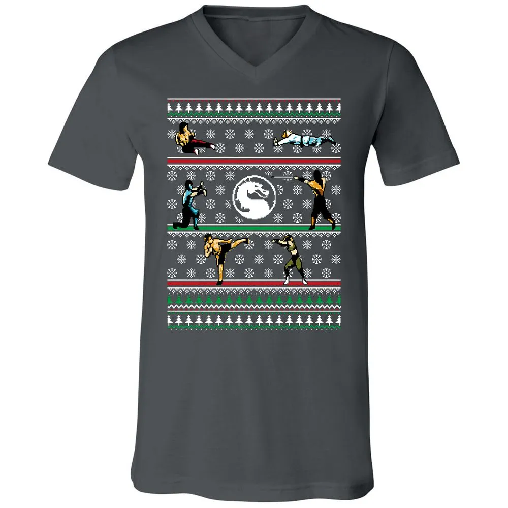 Unisex V-Neck T-Shirt - FEUL3ETK - Asphalt - 12