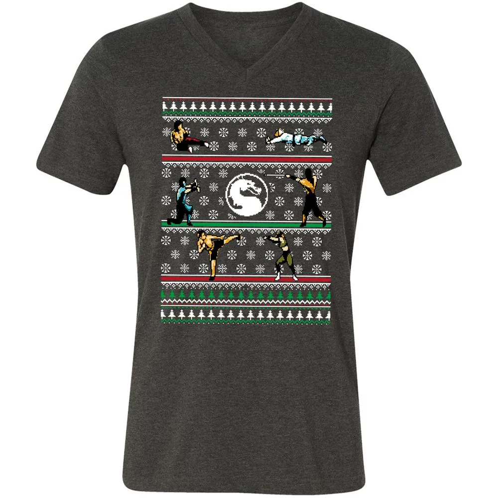 Unisex V-Neck T-Shirt - FEUL3ETK - Dark Grey Heather - 8