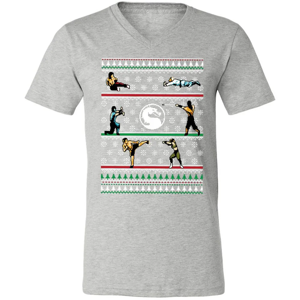Unisex V-Neck T-Shirt - FEUL3ETK - Athletic Heather - 7