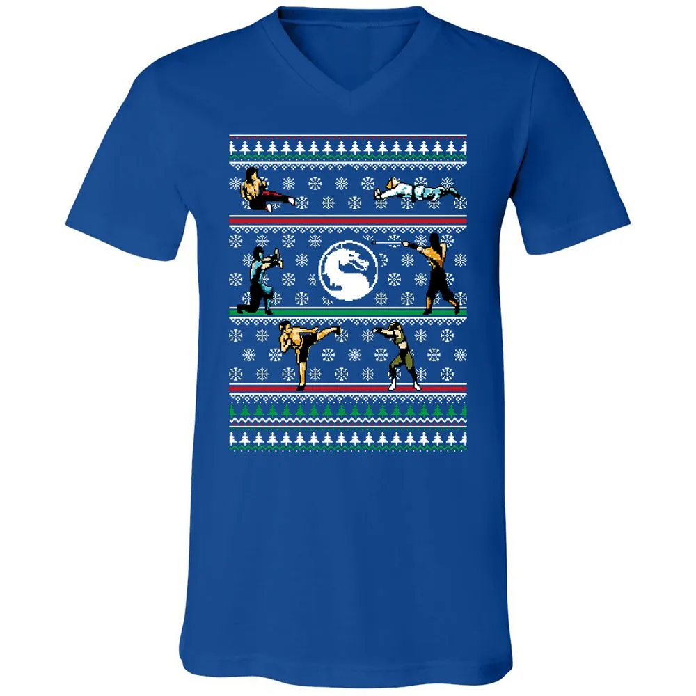 Unisex V-Neck T-Shirt - FEUL3ETK - True Royal - 4