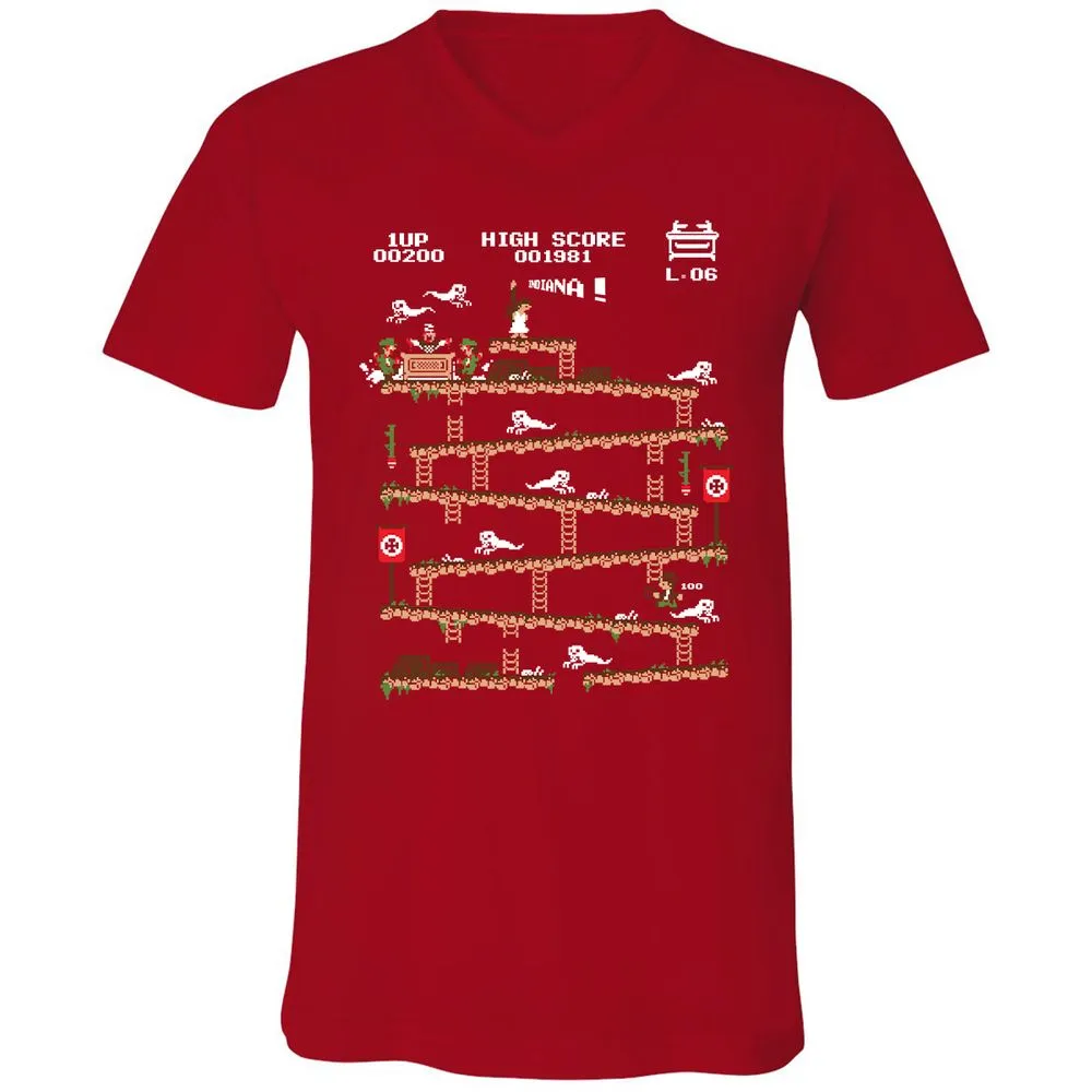 Unisex V-Neck T-Shirt - 34H8G4Y3 - Red - 3