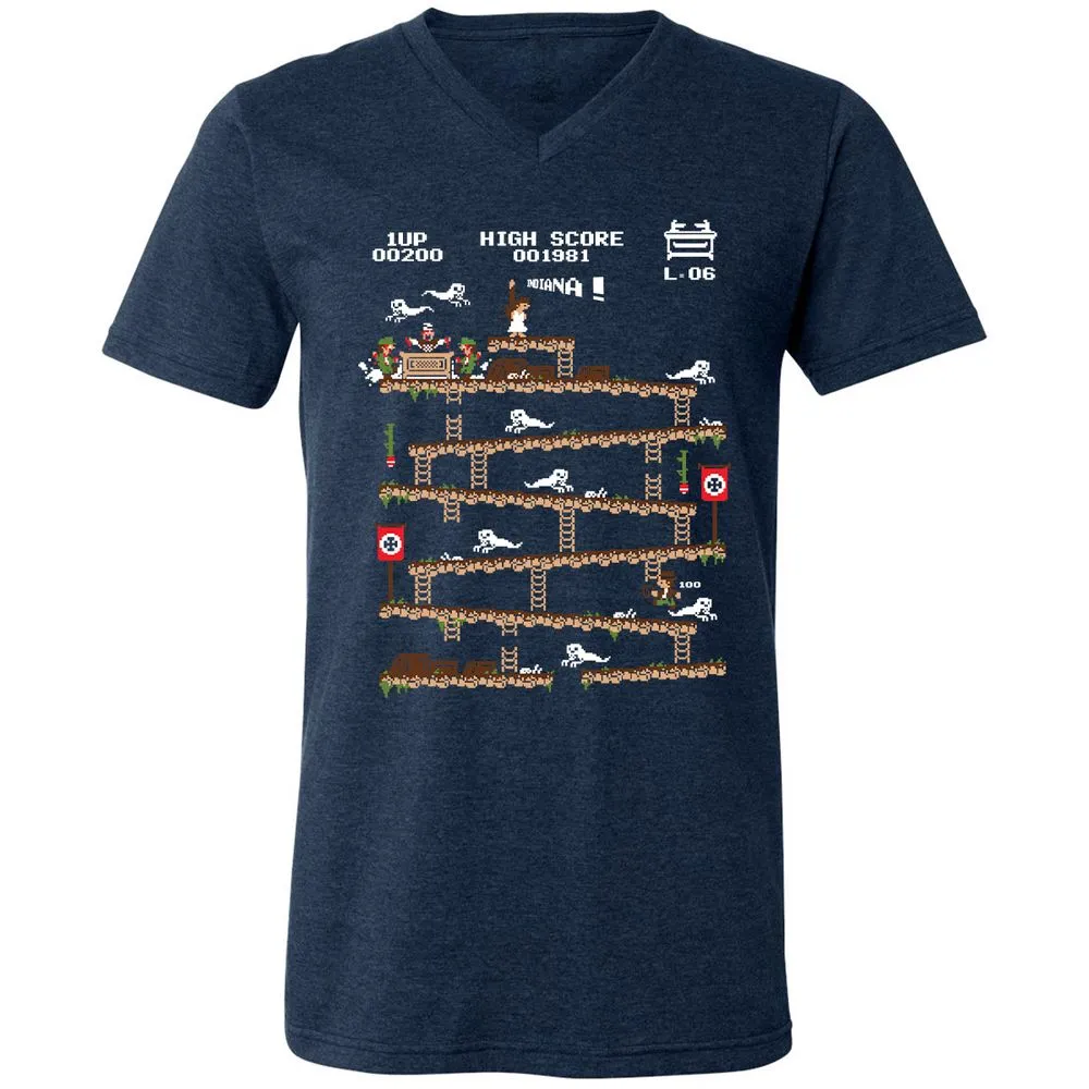 Unisex V-Neck T-Shirt - 34H8G4Y3 - Heather Navy - 15