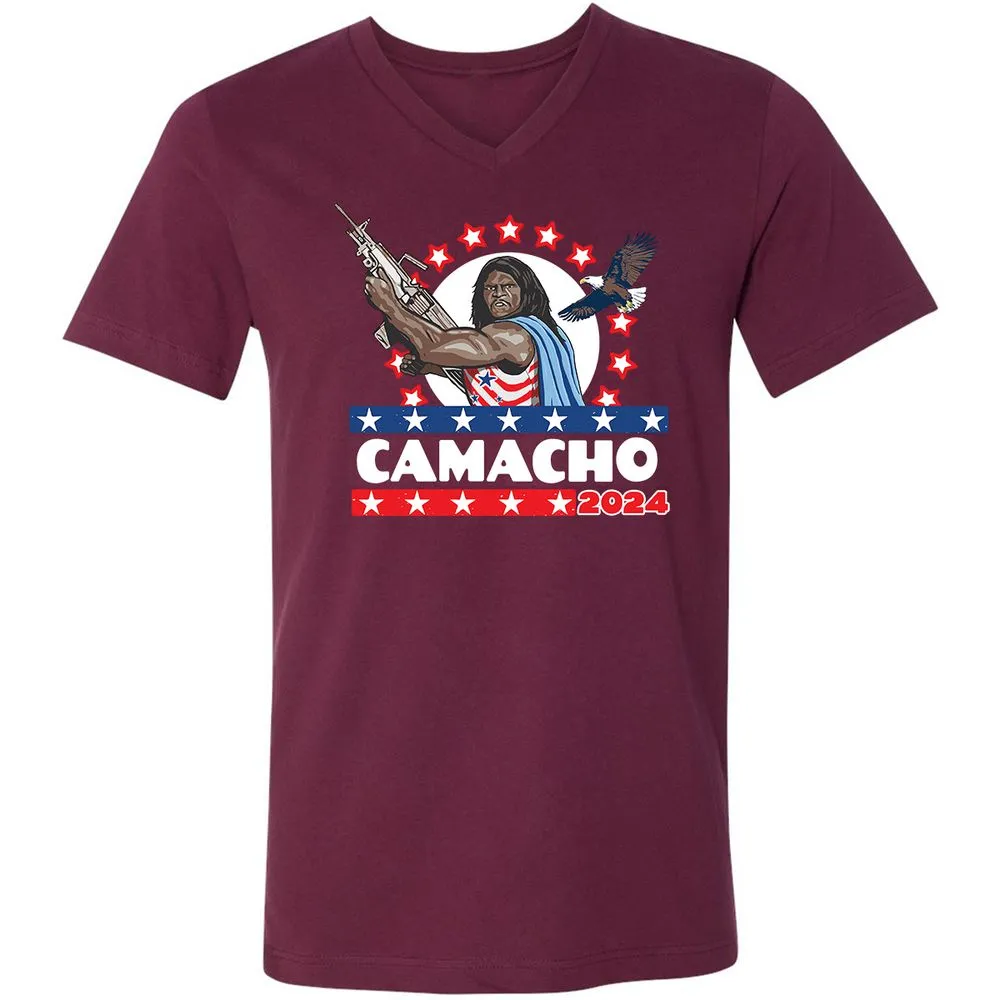 Unisex V-Neck T-Shirt - JTFYLMVE - Maroon - 6