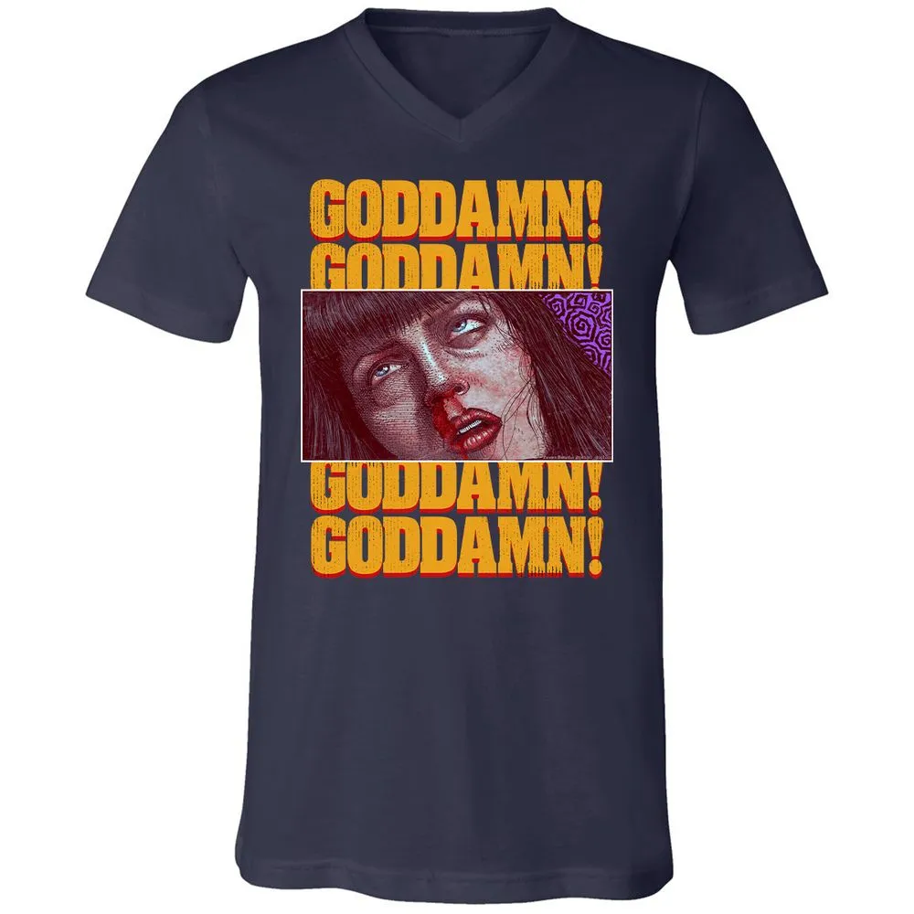 Unisex V-Neck T-Shirt - A4VPZZ6E - Navy - 2