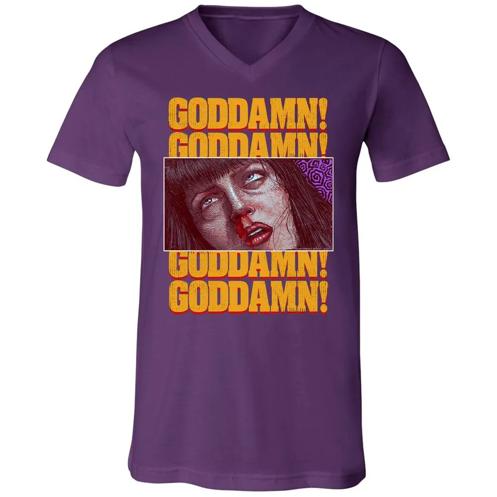 Unisex V-Neck T-Shirt - A4VPZZ6E - Team Purple - 9