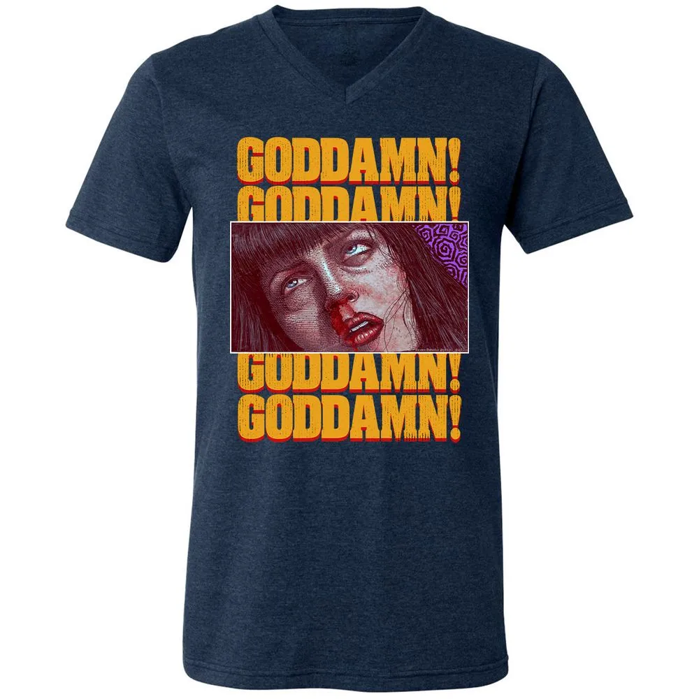 Unisex V-Neck T-Shirt - A4VPZZ6E - Heather Navy - 15