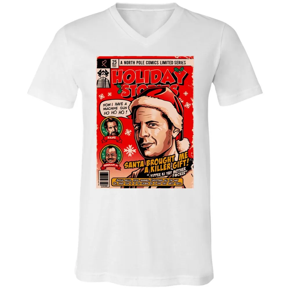 Unisex V-Neck T-Shirt - B8TQ1C52 - White - 5