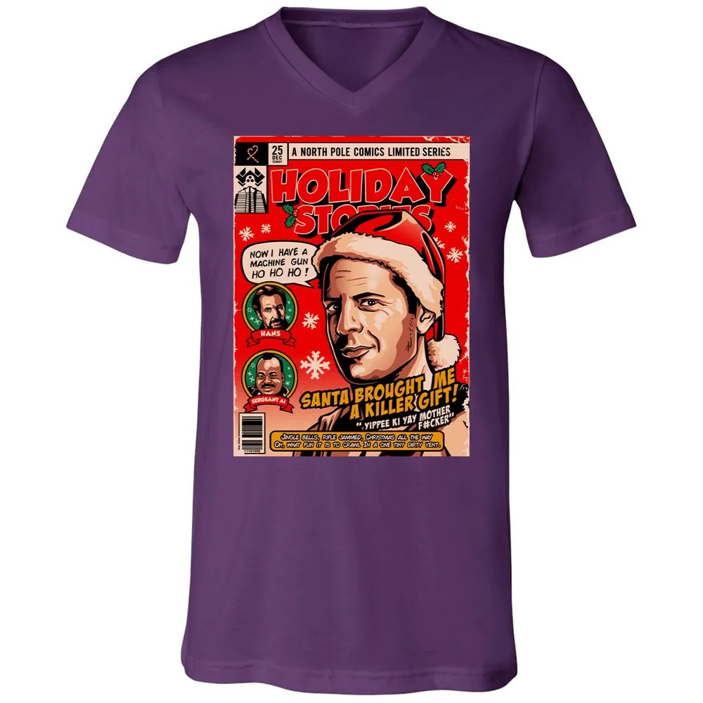 Unisex V-Neck T-Shirt - B8TQ1C52 - Team Purple - 9