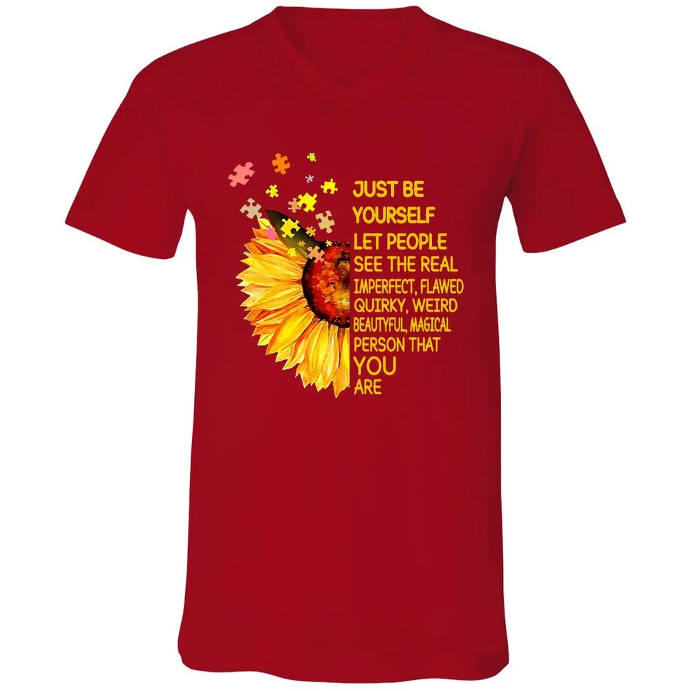 Unisex V-Neck T-Shirt - MM3Y337K - Red - 3