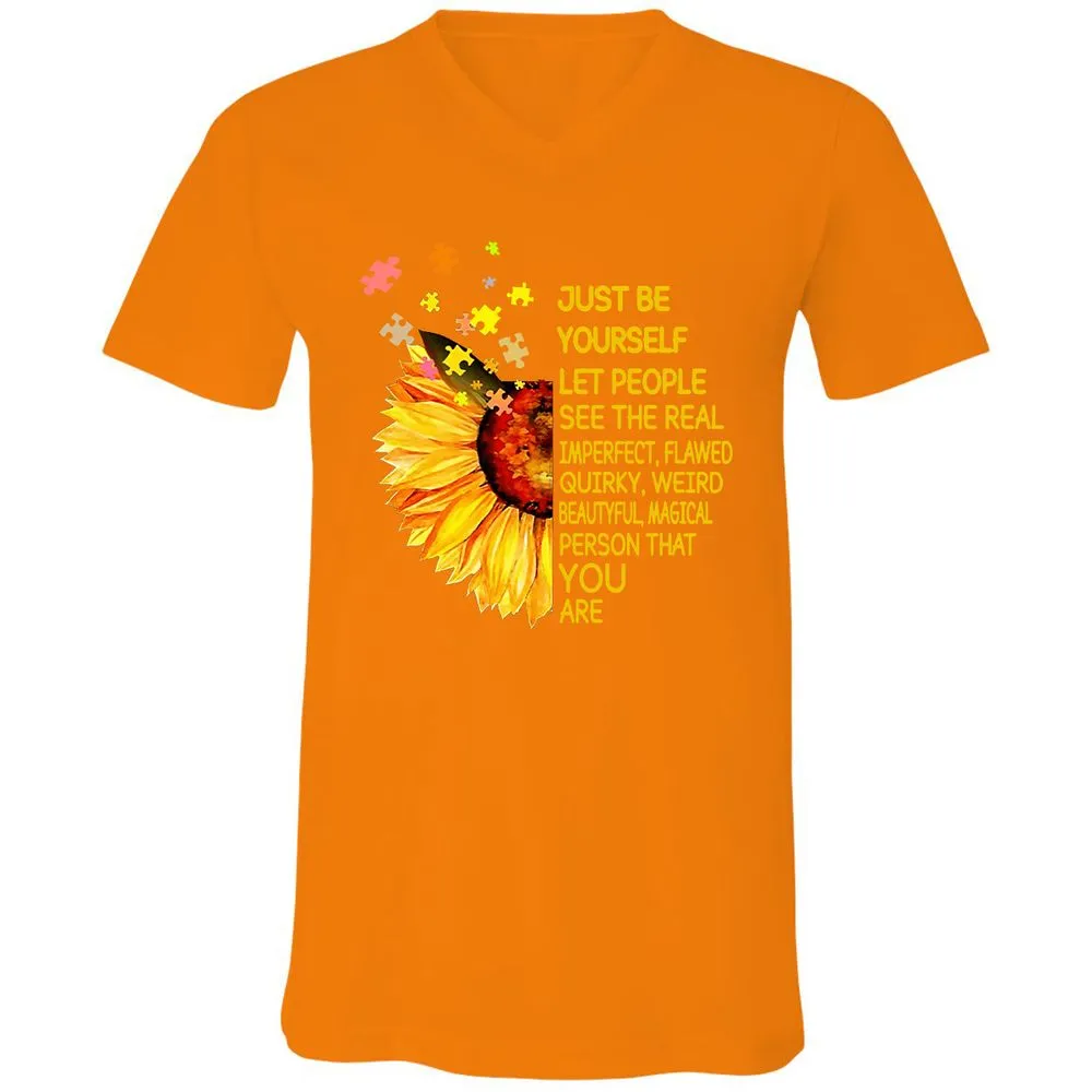 Unisex V-Neck T-Shirt - MM3Y337K - Orange - 11