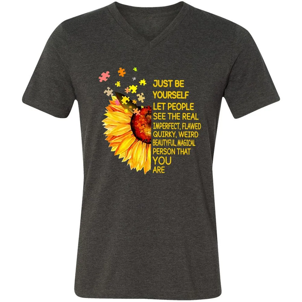 Unisex V-Neck T-Shirt - MM3Y337K - Dark Grey Heather - 8
