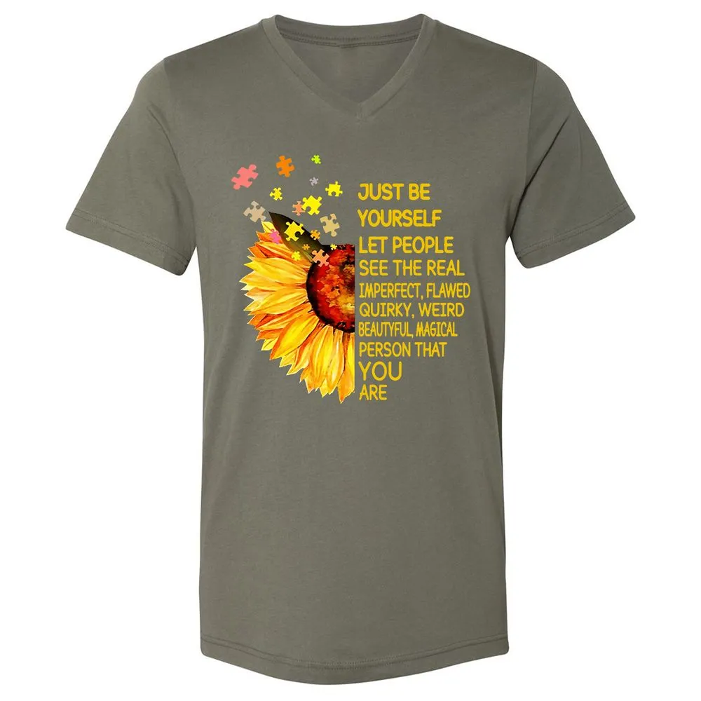 Unisex V-Neck T-Shirt - MM3Y337K - Military Green - 10