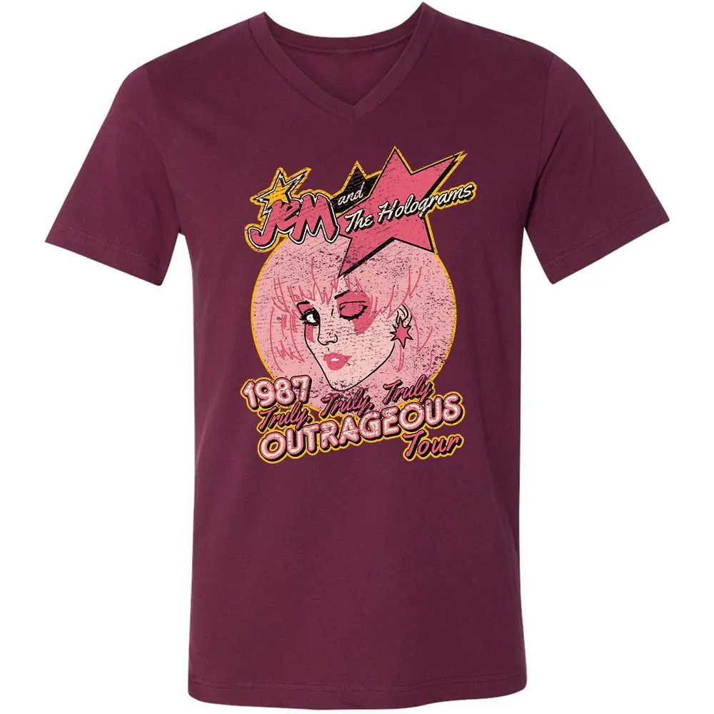 Unisex V-Neck T-Shirt - 4Y2HTL2P - Maroon - 6