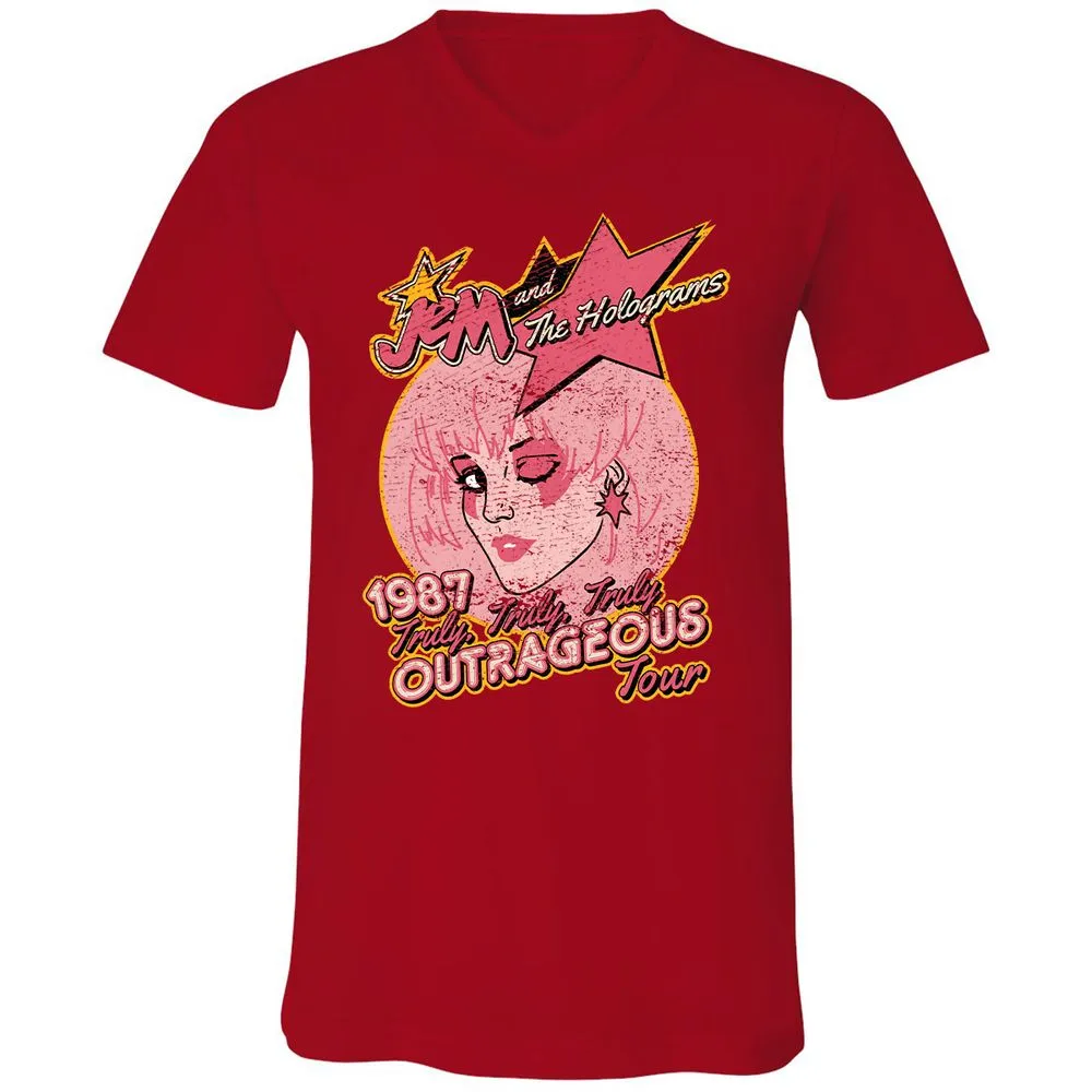 Unisex V-Neck T-Shirt - 4Y2HTL2P - Red - 3