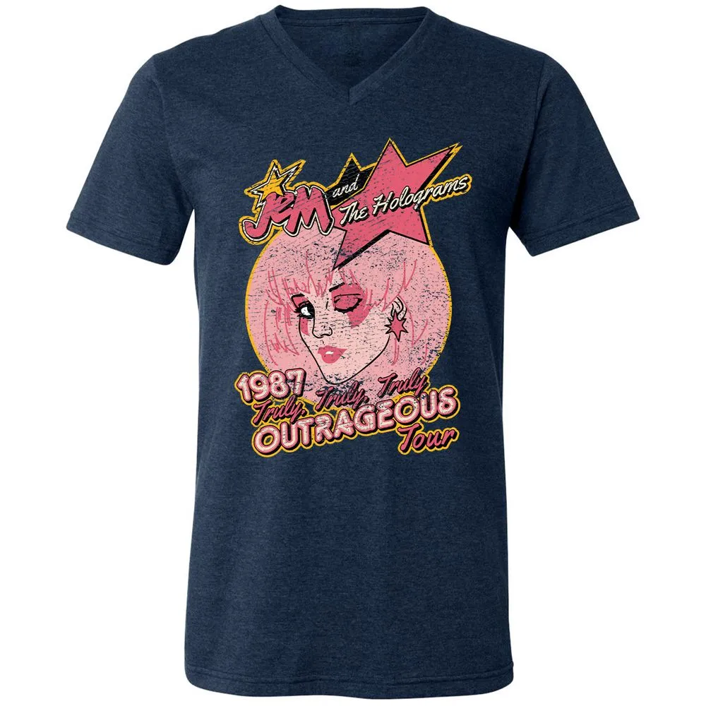 Unisex V-Neck T-Shirt - 4Y2HTL2P - Heather Navy - 15