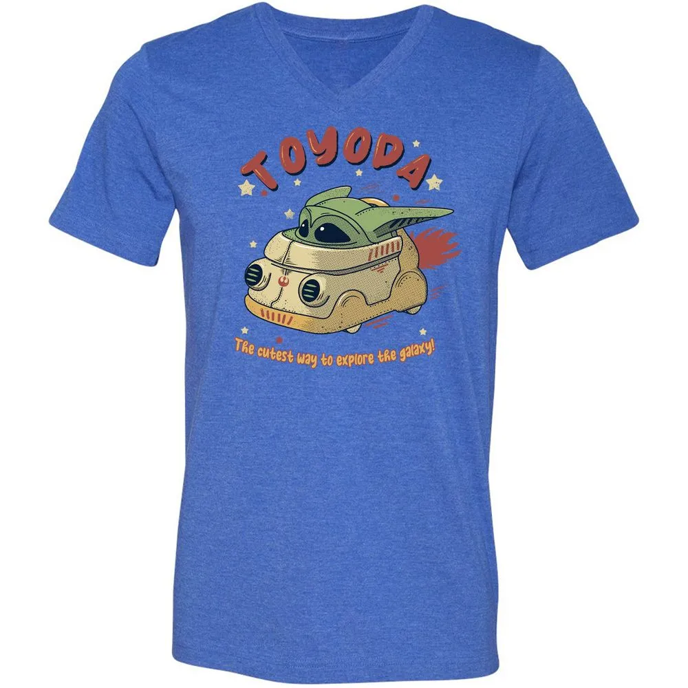 Unisex V-Neck T-Shirt - 3QBFHH1V - Heather True Royal - 14