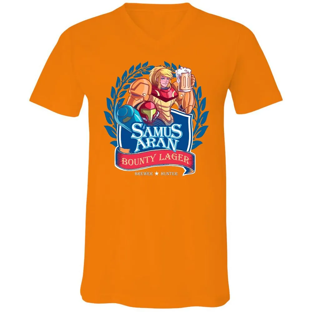 Unisex V-Neck T-Shirt - ZVN2KC5K - Orange - 11