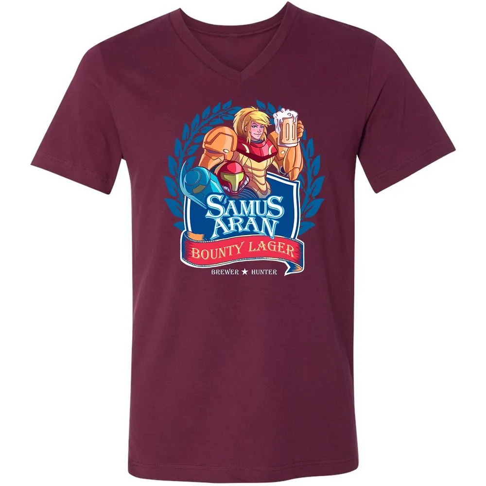 Unisex V-Neck T-Shirt - ZVN2KC5K - Maroon - 6
