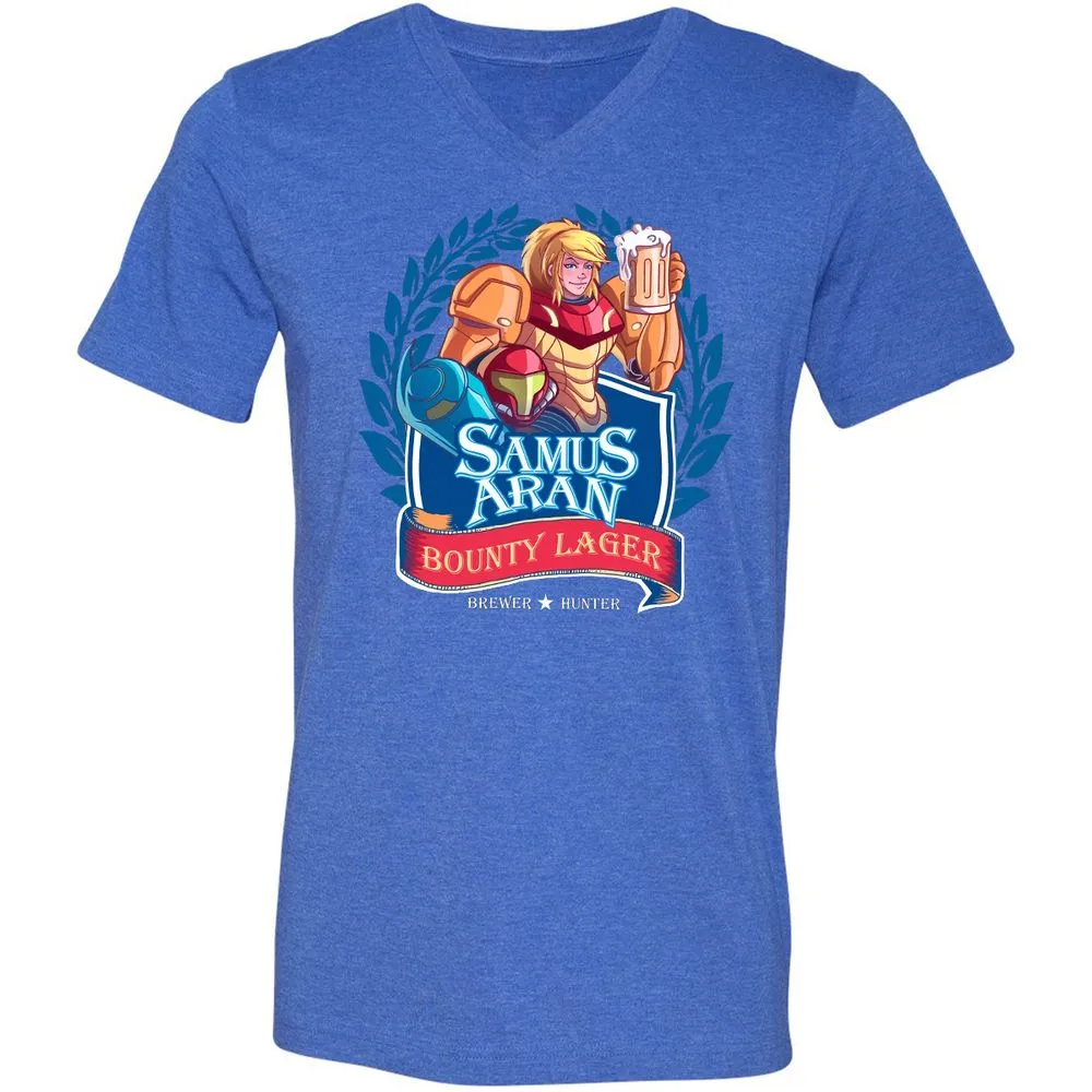 Unisex V-Neck T-Shirt - ZVN2KC5K - Heather True Royal - 14