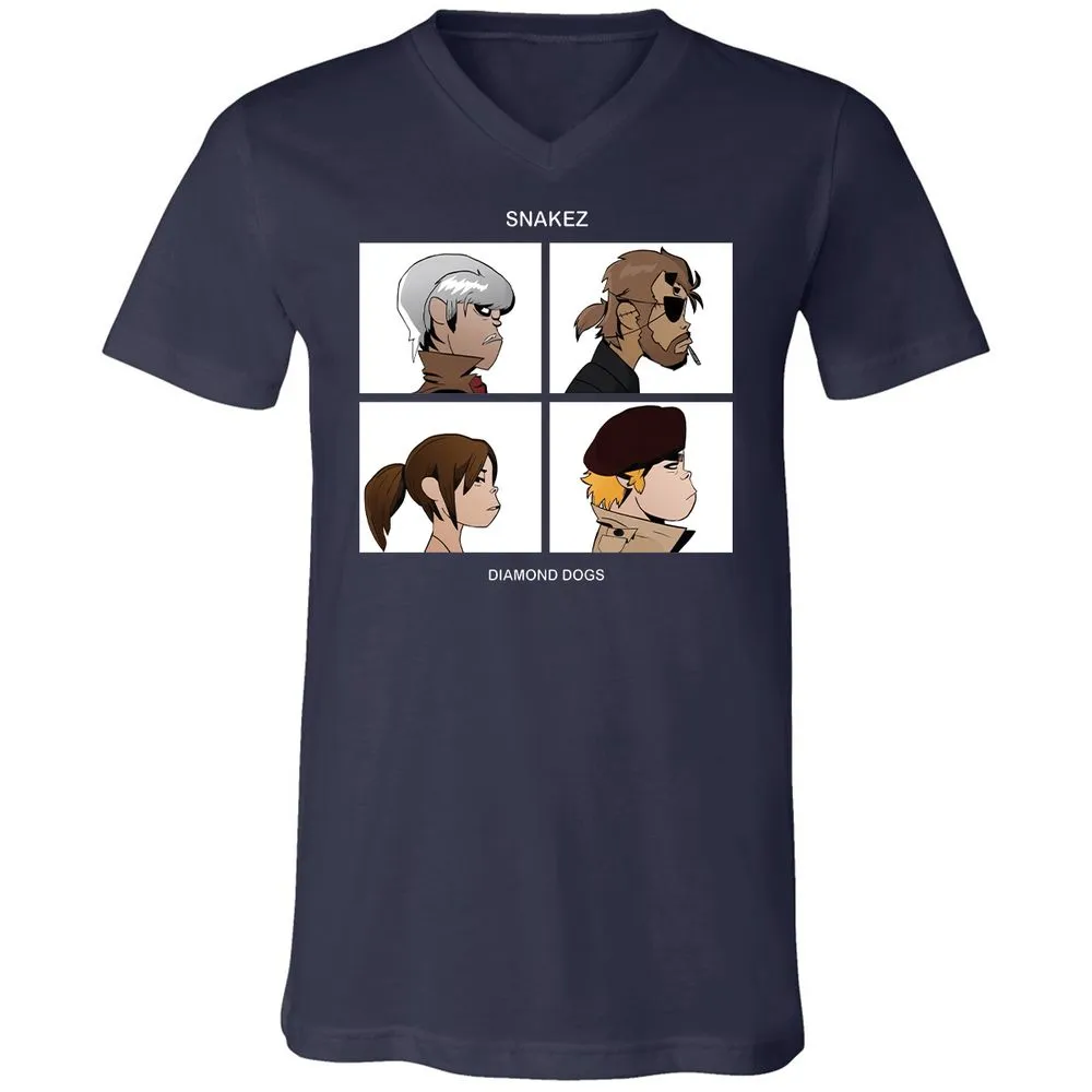 Unisex V-Neck T-Shirt - WNNAP6TC - Navy - 2