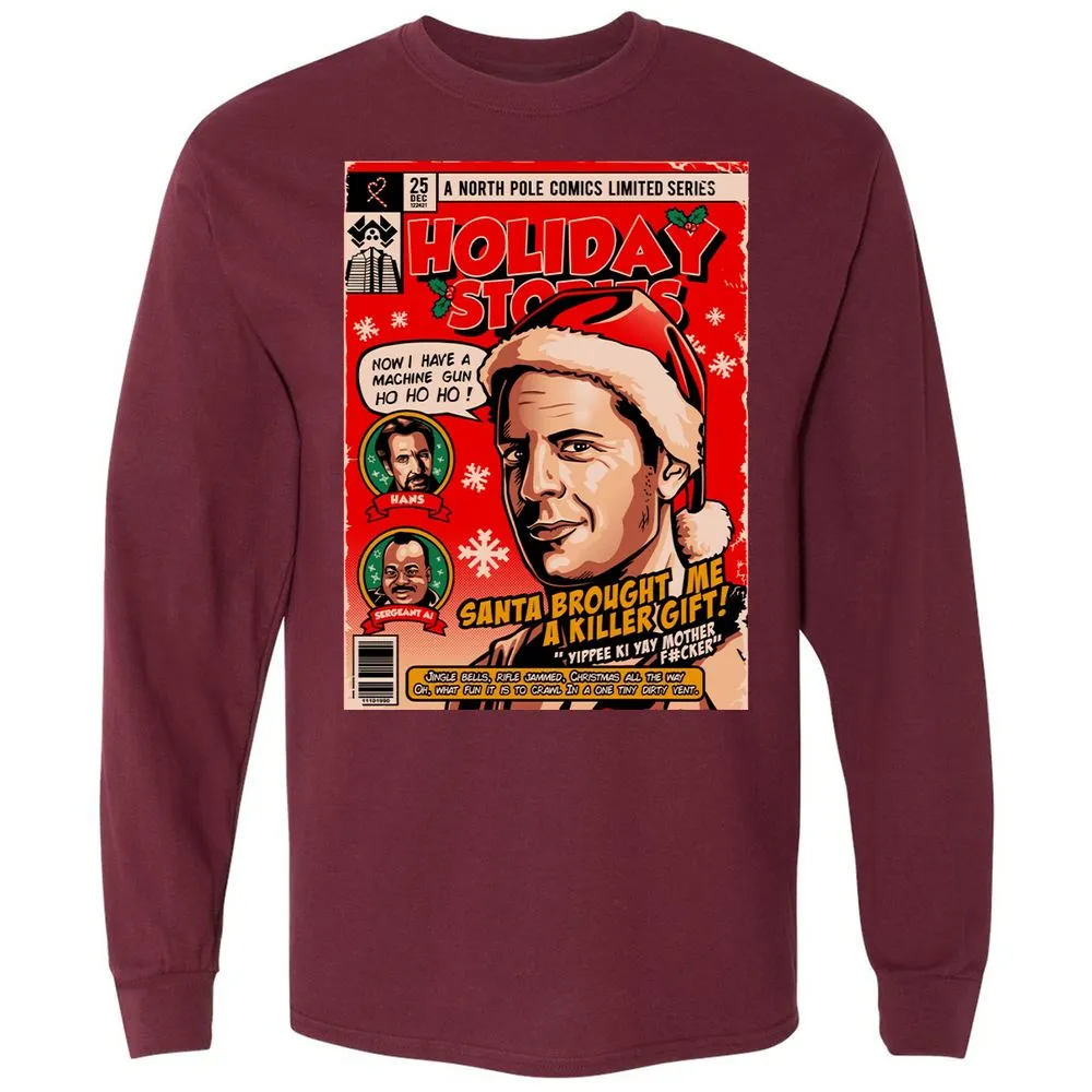 Long Sleeve T-Shirt - W7SXNDXL - Maroon - 11