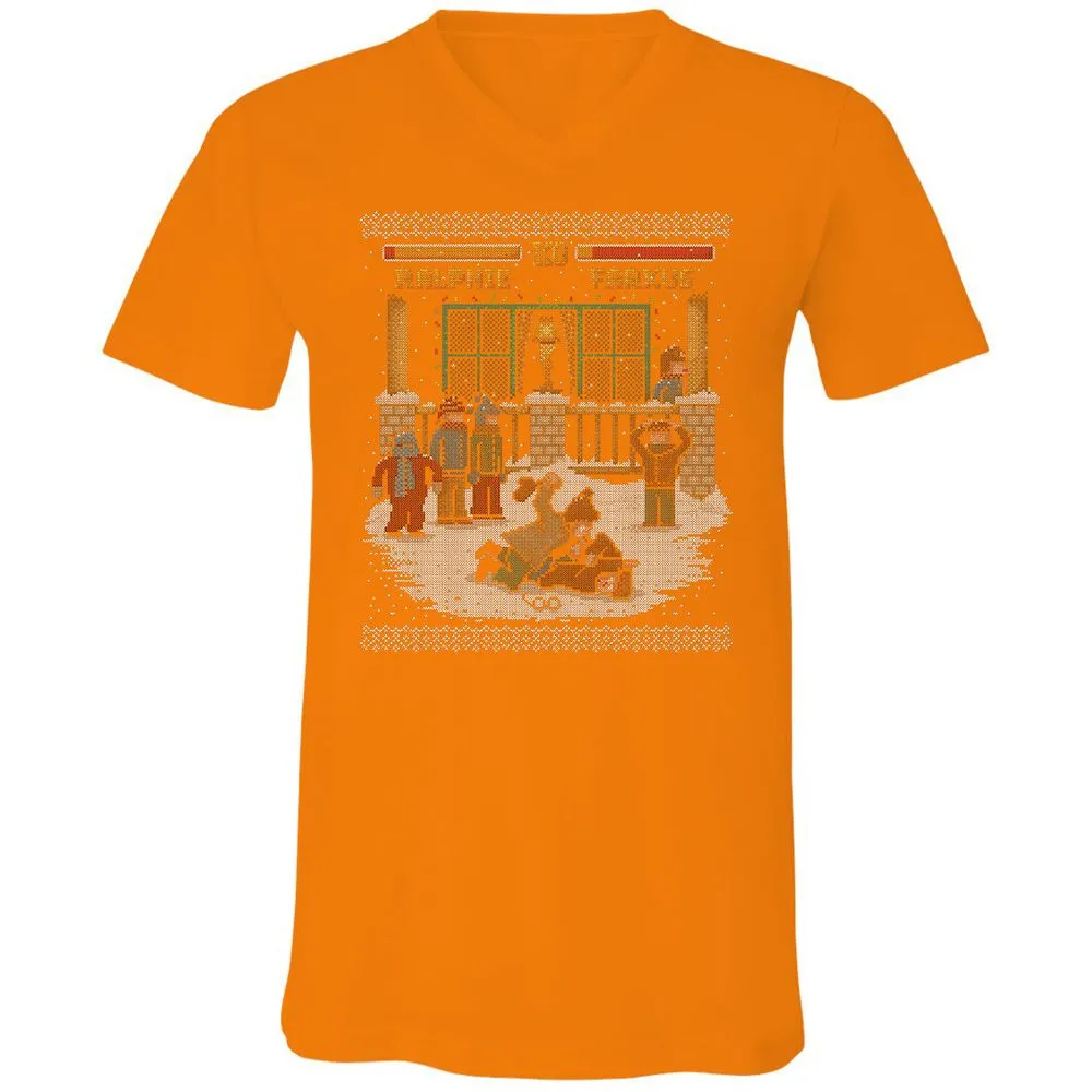 Unisex V-Neck T-Shirt - F73Y6UVA - Orange - 11