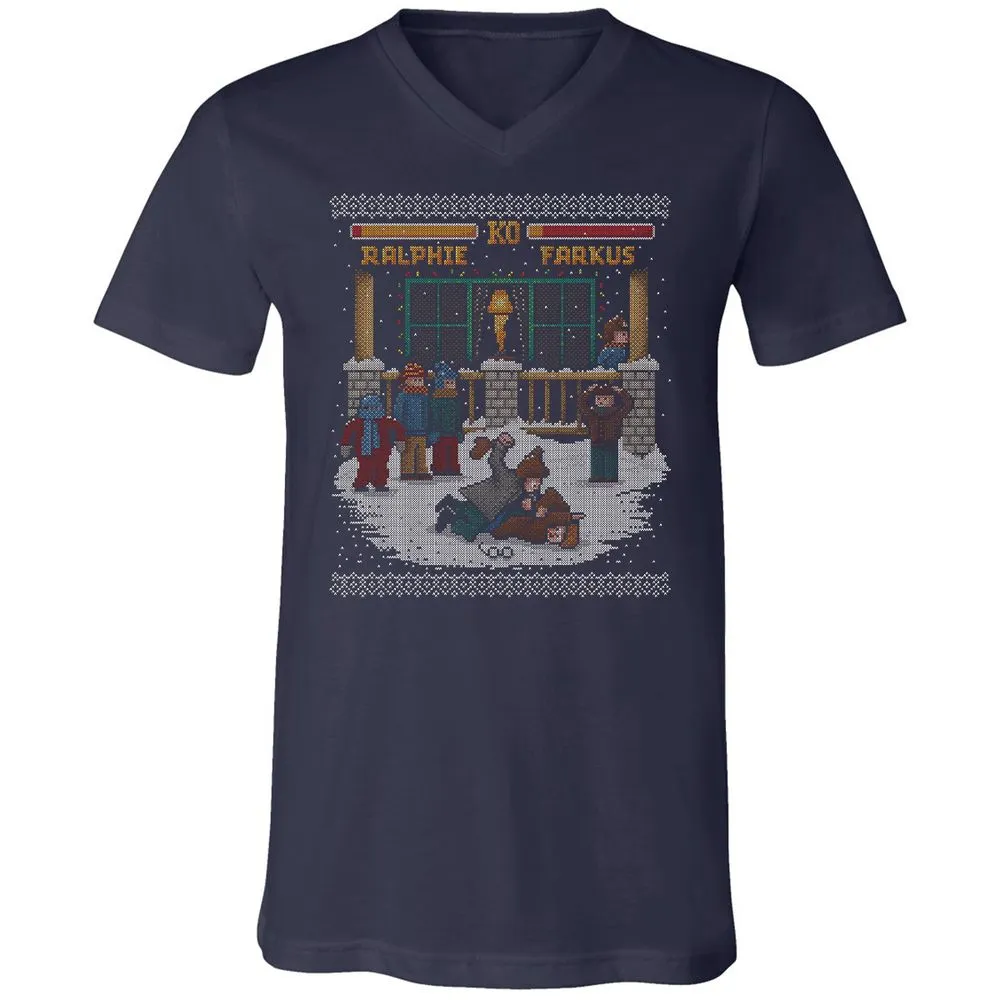 Unisex V-Neck T-Shirt - F73Y6UVA - Navy - 2