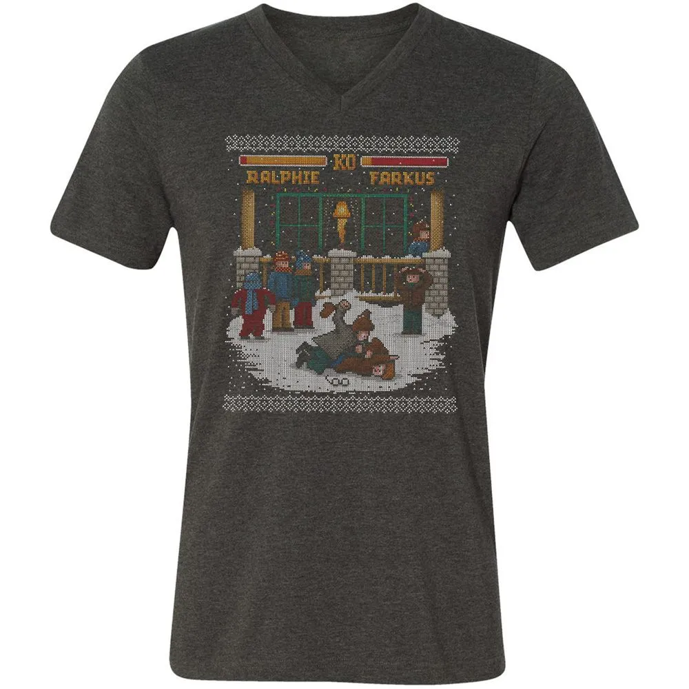 Unisex V-Neck T-Shirt - F73Y6UVA - Dark Grey Heather - 8