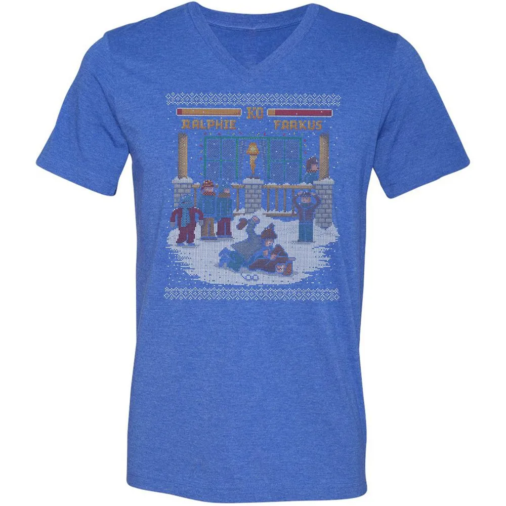 Unisex V-Neck T-Shirt - F73Y6UVA - Heather True Royal - 14