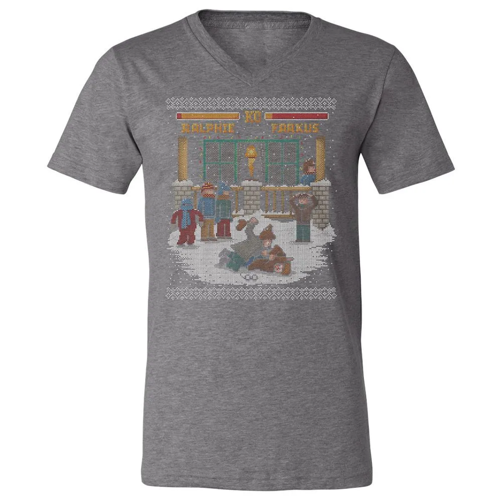 Unisex V-Neck T-Shirt - F73Y6UVA - Deep Heather - 13