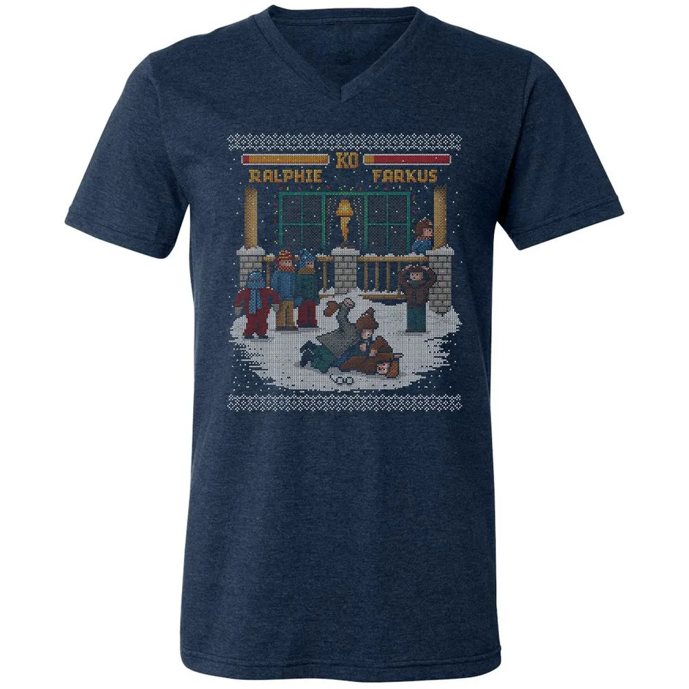 Unisex V-Neck T-Shirt - F73Y6UVA - Heather Navy - 15