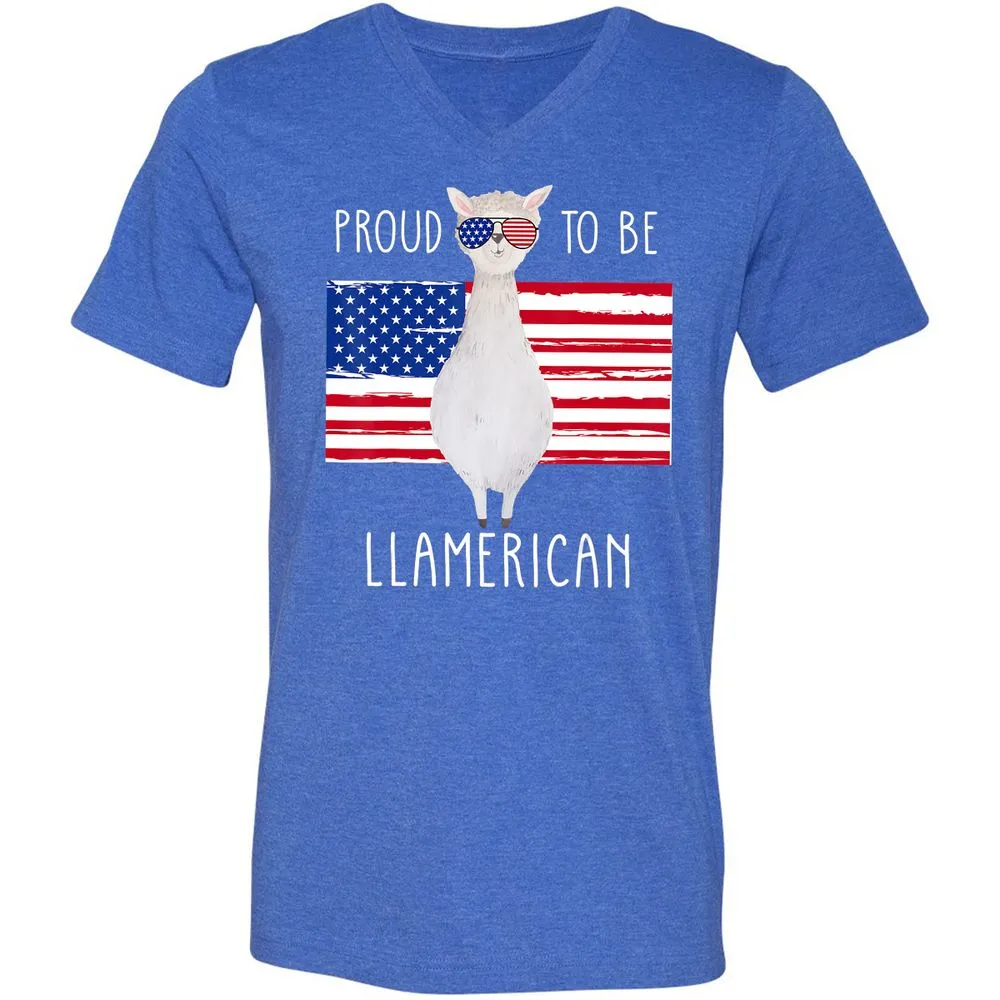 Unisex V-Neck T-Shirt - G7R6SC81 - Heather True Royal - 14
