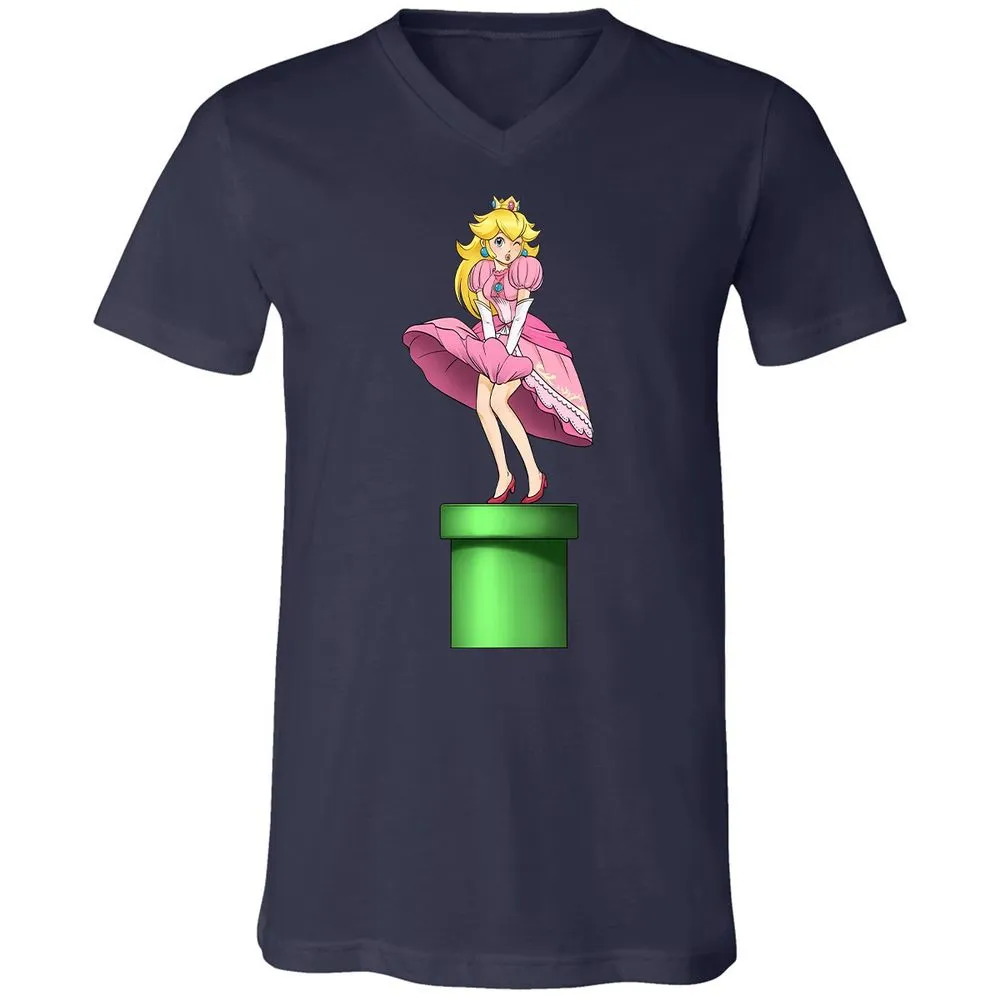 Unisex V-Neck T-Shirt - B6K4W2FP - Navy - 2
