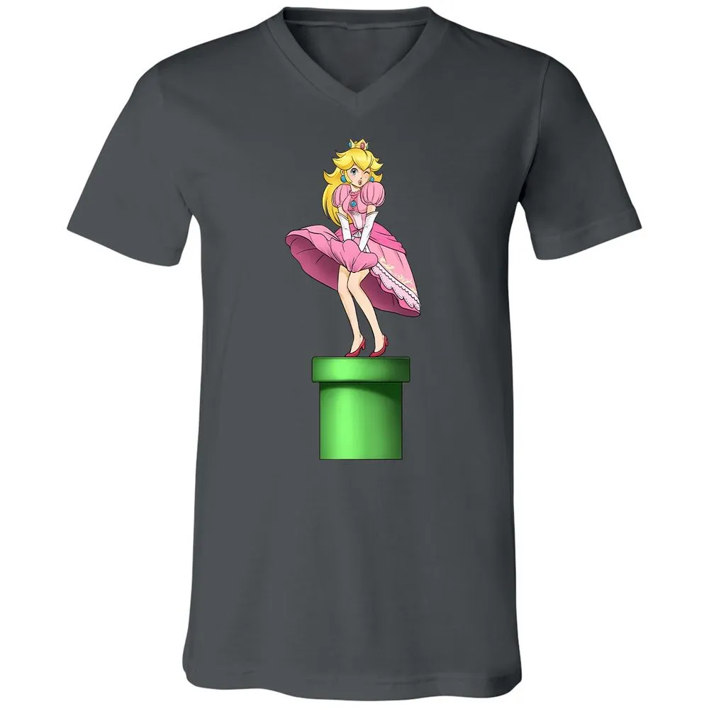 Unisex V-Neck T-Shirt - B6K4W2FP - Asphalt - 12
