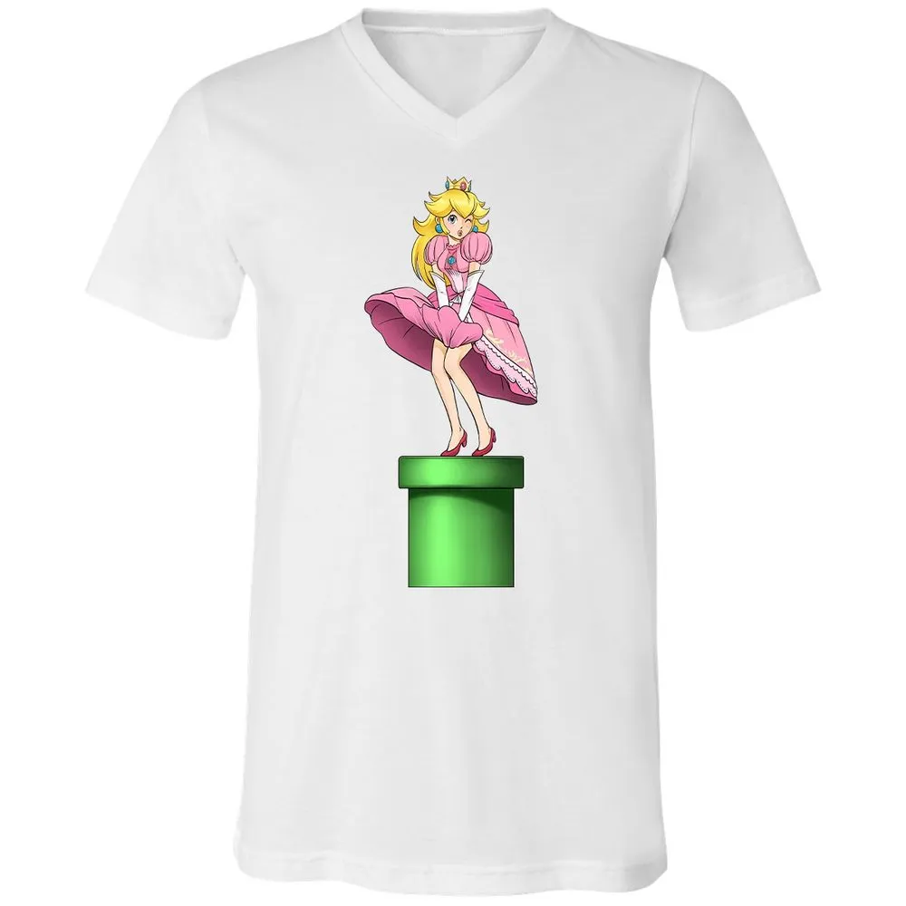 Unisex V-Neck T-Shirt - B6K4W2FP - White - 5
