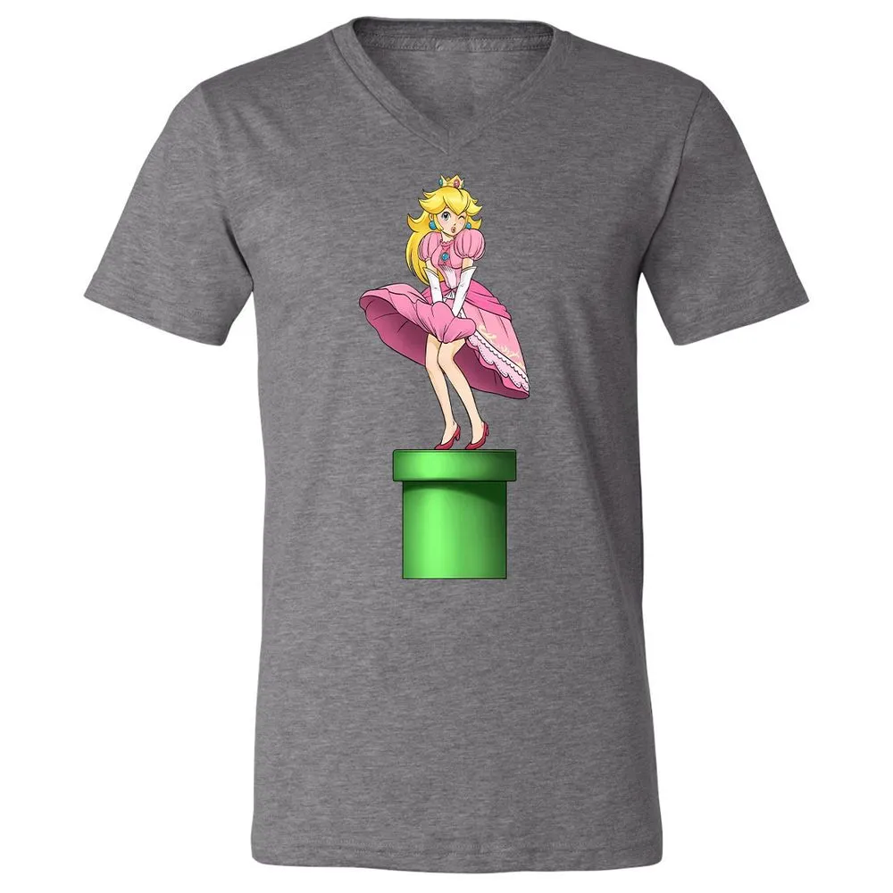 Unisex V-Neck T-Shirt - B6K4W2FP - Deep Heather - 13