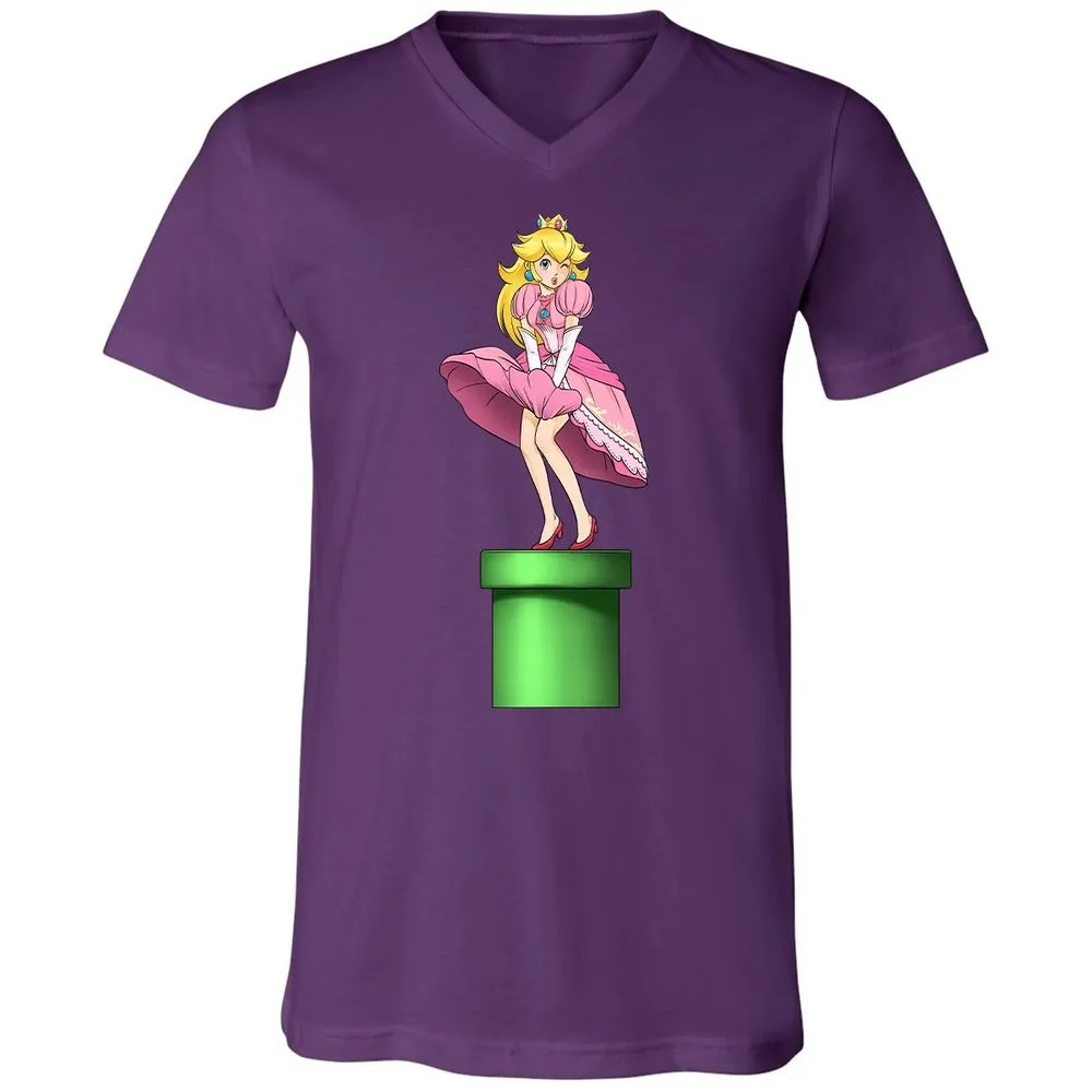 Unisex V-Neck T-Shirt - B6K4W2FP - Team Purple - 9