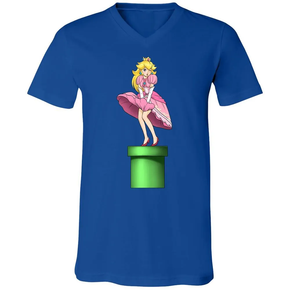 Unisex V-Neck T-Shirt - B6K4W2FP - True Royal - 4