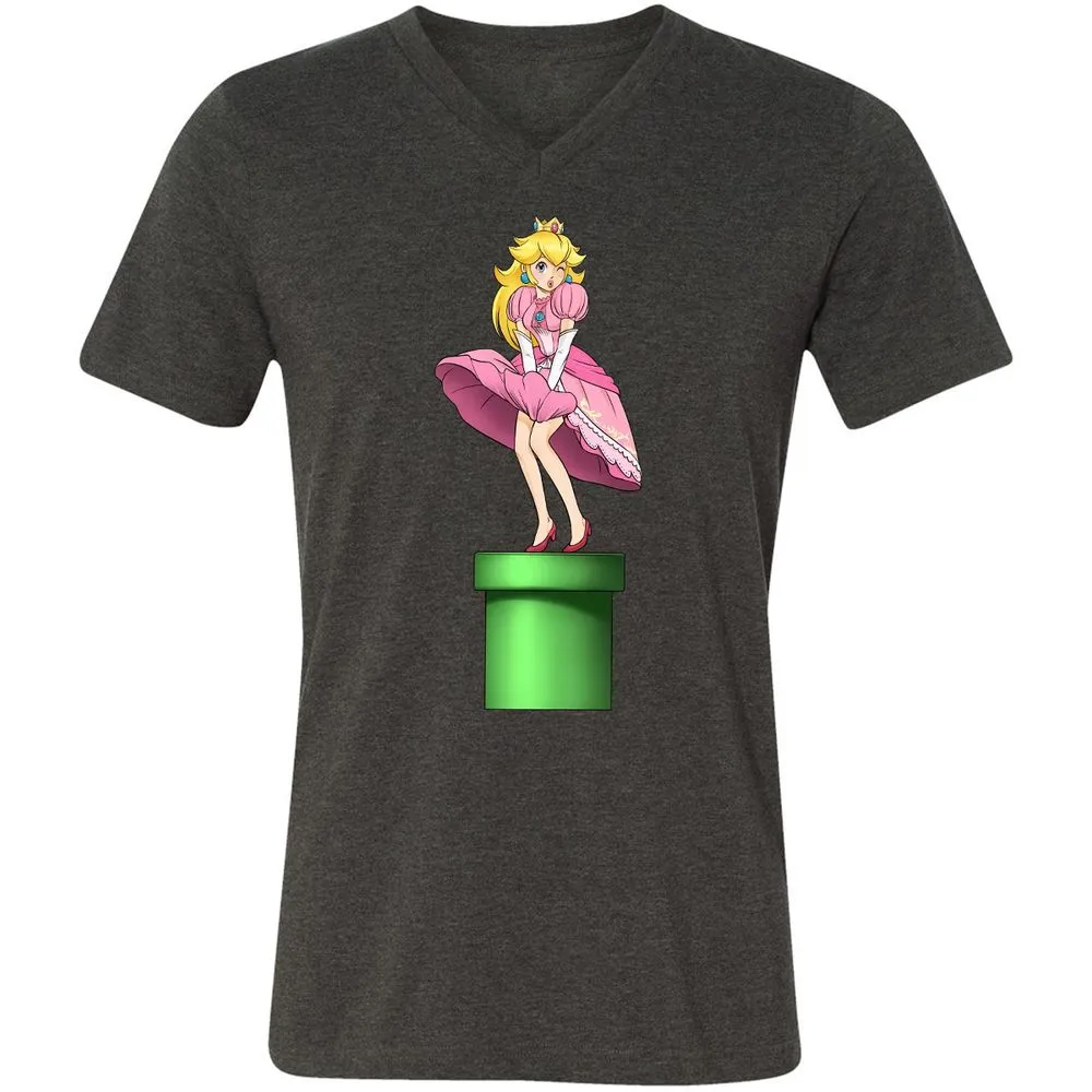 Unisex V-Neck T-Shirt - B6K4W2FP - Dark Grey Heather - 8
