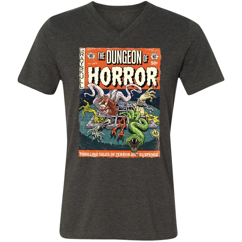 Unisex V-Neck T-Shirt - 1BFDZHPF - Dark Grey Heather - 8