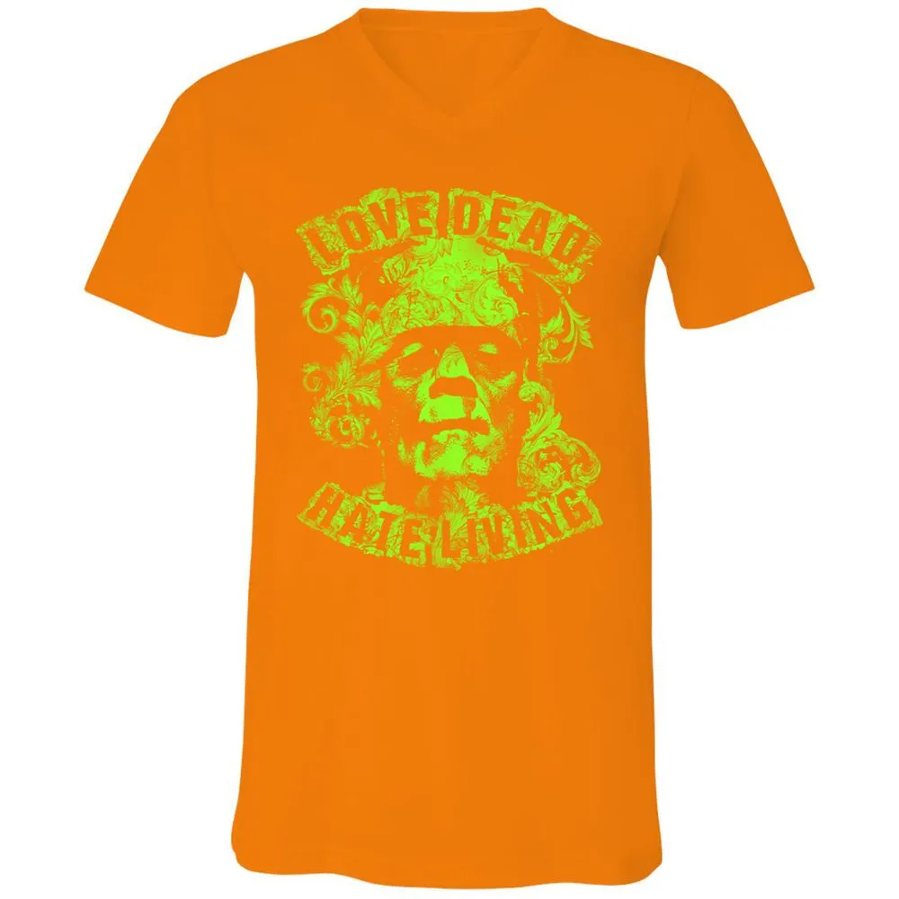 Unisex V-Neck T-Shirt - 67HHJW3M - Orange - 11