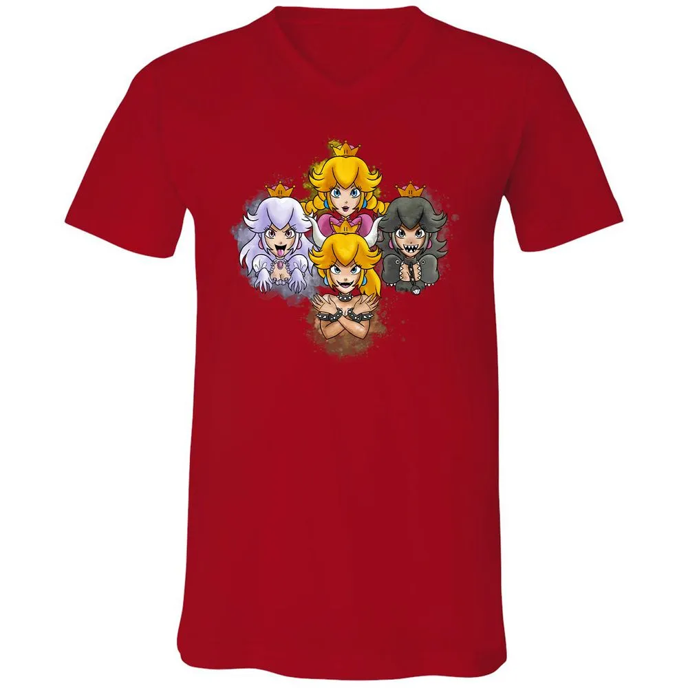 Unisex V-Neck T-Shirt - 9DCK5KPF - Red - 3