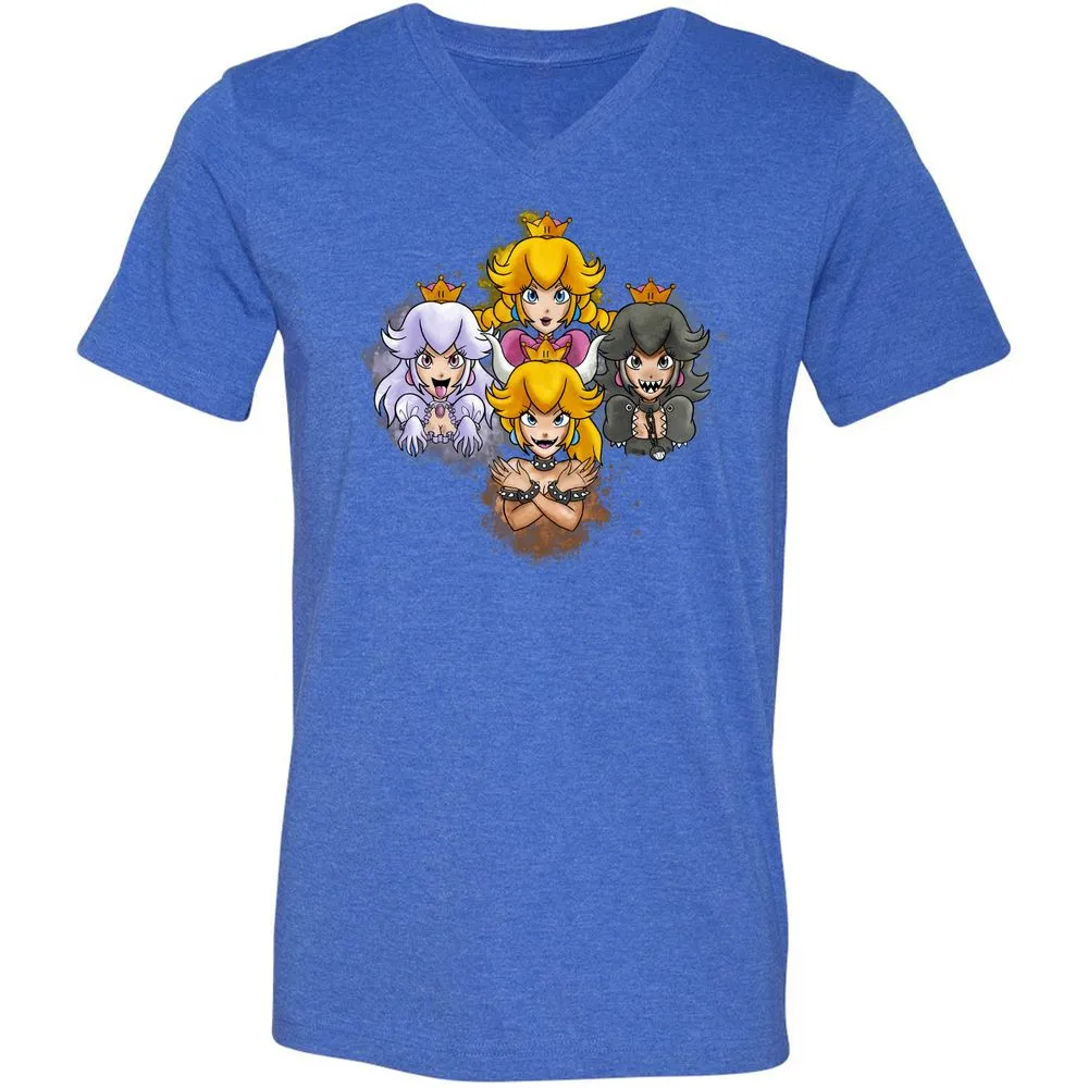 Unisex V-Neck T-Shirt - 9DCK5KPF - Heather True Royal - 14
