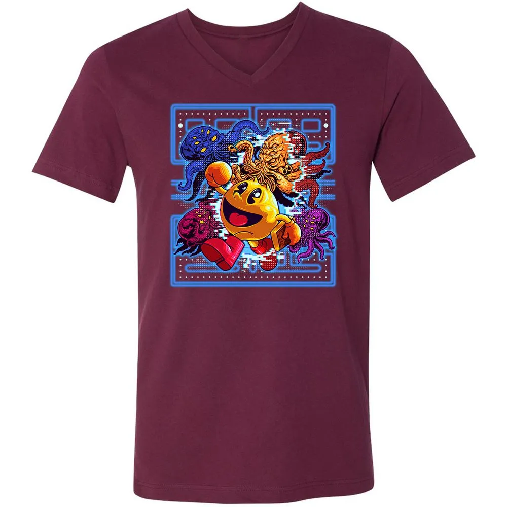 Unisex V-Neck T-Shirt - STL9ZKTV - Maroon - 6