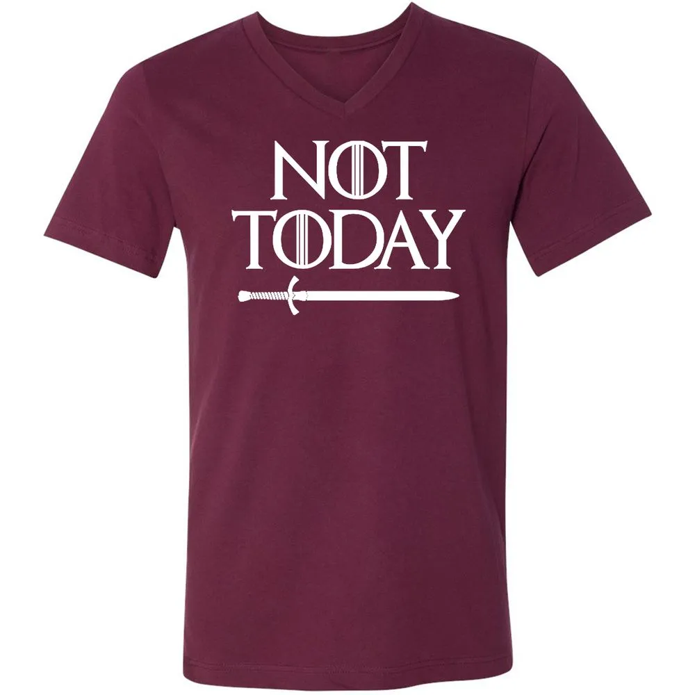 Unisex V-Neck T-Shirt - 6VK8F97Y - Maroon - 6